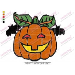 Funny Pumpkin in Halloween Embroidery Design